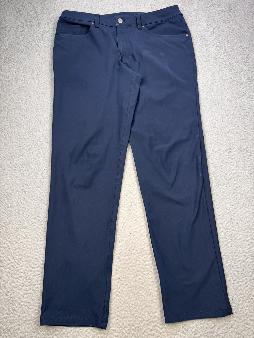 Lululemon ABC Pants Mens 31 Fits 33x29 Navy Blue Warpstreme Classic Stretch